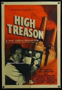 m018 HIGH TREASON English one-sheet movie poster '51 Roy Boulting, Redmond