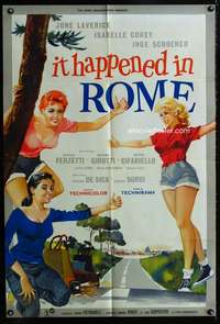 m021 IT HAPPENED IN ROME English one-sheet movie poster '57 sexy babes!