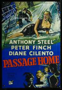 m030 PASSAGE HOME English one-sheet movie poster '55 sexy Diane Cilento!