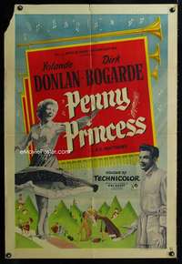 m032 PENNY PRINCESS English one-sheet movie poster '53 Dirk Bogarde, Donlan