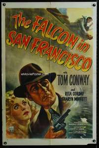m211 FALCON IN SAN FRANCISCO one-sheet movie poster '45 Tom Conway