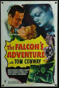 m212 FALCON'S ADVENTURE one-sheet movie poster '46 Tom Conway as The Falcon