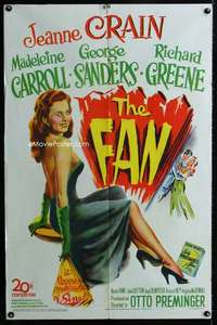 m216 FAN one-sheet movie poster '49 sexy Jeanne Crain, Otto Preminger