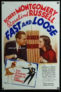 m226 FAST & LOOSE style D one-sheet movie poster '39 Robert Montgomery