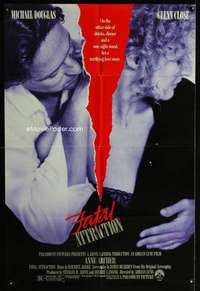 m229 FATAL ATTRACTION one-sheet movie poster '87 Michael Douglas, Close