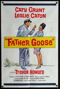 m230 FATHER GOOSE one-sheet movie poster '65 Cary Grant, Leslie Caron