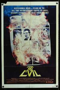 m234 FEAR NO EVIL one-sheet movie poster '81 wild high school in Hell!