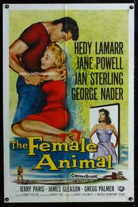 m237 FEMALE ANIMAL one-sheet movie poster '58 Hedy Lamarr, Jane Powell