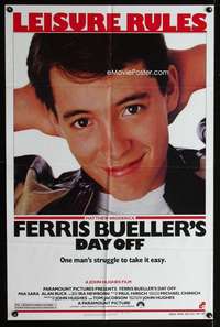 m238 FERRIS BUELLER'S DAY OFF one-sheet movie poster '86 Matthew Broderick