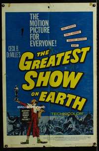 m269 GREATEST SHOW ON EARTH one-sheet movie poster R60 DeMille, Heston