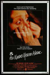 m277 HE KNOWS YOU'RE ALONE one-sheet movie poster '80 Armand Mastroianni