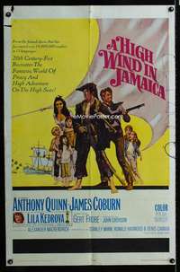 m286 HIGH WIND IN JAMAICA one-sheet movie poster '65 Anthony Quinn, Coburn
