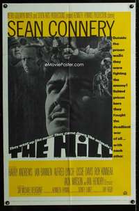 m287 HILL one-sheet movie poster '65 Sidney Lumet, Sean Connery, WWII!