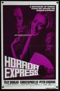 m292 HORROR EXPRESS one-sheet movie poster '73 Christopher Lee, Cushing