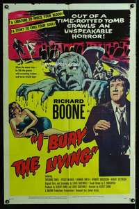 m314 I BURY THE LIVING one-sheet movie poster '58 Albert Band, horror!