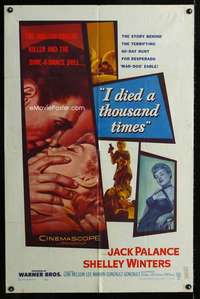 m316 I DIED A THOUSAND TIMES one-sheet movie poster '55 Palance, Winters