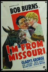 m326 I'M FROM MISSOURI one-sheet movie poster '39 Bob Burns, Gladys George