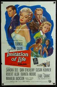 m327 IMITATION OF LIFE one-sheet movie poster '59 Lana Turner, Sandra Dee