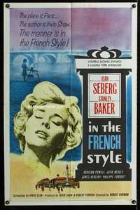 m330 IN THE FRENCH STYLE one-sheet movie poster '63 Jean Seberg, Baker