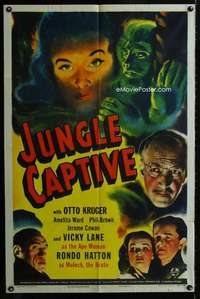 m340 JUNGLE CAPTIVE one-sheet movie poster '45 Vicky Lane, Rondo Hatton