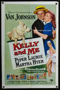 m348 KELLY & ME one-sheet movie poster '57 Van Johnson, Piper Laurie, Hyer