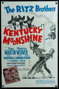 m349 KENTUCKY MOONSHINE one-sheet movie poster '38 Ritz Brothers, Webb art!