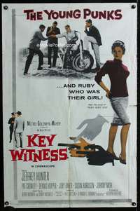m350 KEY WITNESS one-sheet movie poster '60 Dennis Hopper on motorcycle!