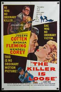 m352 KILLER IS LOOSE one-sheet movie poster '56 Budd Boetticher, Cotten