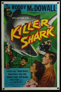 m354 KILLER SHARK one-sheet movie poster '50 Roddy McDowall, Boetticher