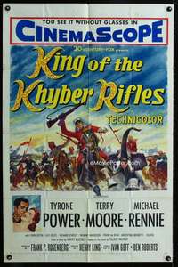 m356 KING OF THE KHYBER RIFLES one-sheet movie poster '54 Tyrone Power