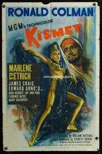 m357 KISMET style C one-sheet movie poster '44 sexy Marlene Dietrich!