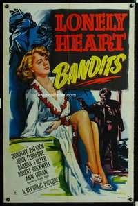m361 LONELY HEART BANDITS one-sheet movie poster '50 sexy Dorothy Patrick!