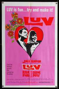 m363 LUV one-sheet movie poster '67 Jack Lemmon, Peter Falk, Elaine May