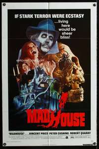 m365 MADHOUSE one-sheet movie poster '74 Vincent Price, Peter Cushing