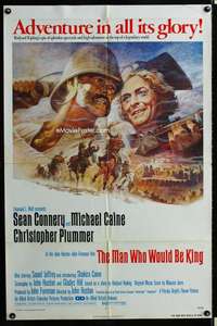 m377 MAN WHO WOULD BE KING one-sheet movie poster '75 Sean Connery, Caine