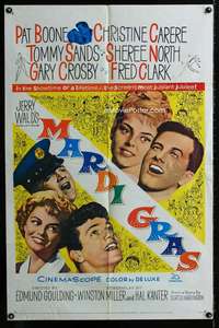 m381 MARDI GRAS one-sheet movie poster '58 Pat Boone, Christine Carere