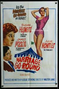 m383 MARRIAGE-GO-ROUND one-sheet movie poster '60 Susan Hayward, Newmar
