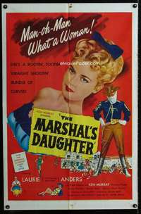 m384 MARSHAL'S DAUGHTER one-sheet movie poster '53 sexy Laurie Anders!