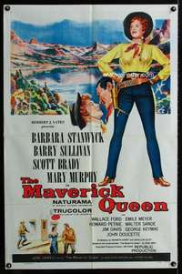 m388 MAVERICK QUEEN one-sheet movie poster '56 Barbara Stanwyck, Zane Grey