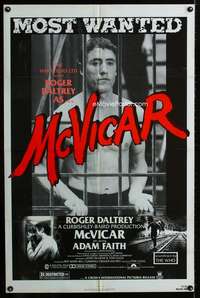 m389 McVICAR one-sheet movie poster '81 Roger Daltrey, crime biography!