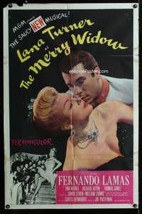 m395 MERRY WIDOW one-sheet movie poster '52 sexy Lana Turner, Lamas