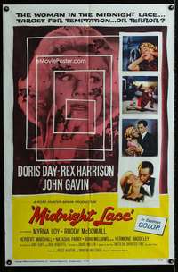 m397 MIDNIGHT LACE one-sheet movie poster '60 Doris Day, Rex Harrison