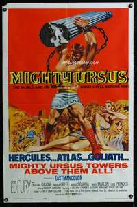 m399 MIGHTY URSUS one-sheet movie poster '62 Ed Fury, sword and sandal!