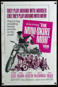 m401 MINI-SKIRT MOB one-sheet movie poster '68 hog straddling female animal