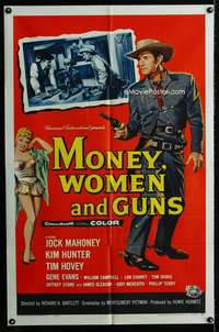 m410 MONEY, WOMEN & GUNS one-sheet movie poster '58 Mahoney, poker image!
