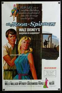 m415 MOON-SPINNERS style B one-sheet movie poster '64 Hayley Mills, McEnery