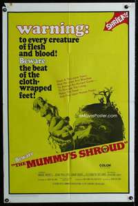 m420 MUMMY'S SHROUD one-sheet movie poster '67 wild giant mummy image!