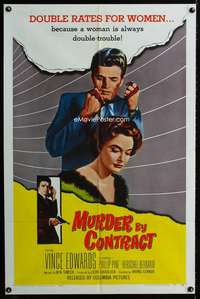 m423 MURDER BY CONTRACT one-sheet movie poster '59 Vince Edwards, noir!