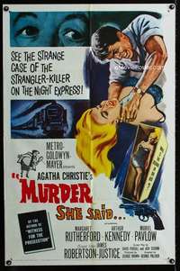 m426 MURDER SHE SAID one-sheet movie poster '61 Agatha Christie classic!