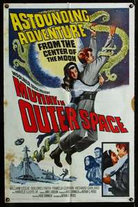 m430 MUTINY IN OUTER SPACE one-sheet movie poster '65 wacky sci-fi!